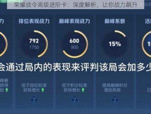 荣耀战令高级进阶卡：深度解析，让你战力飙升