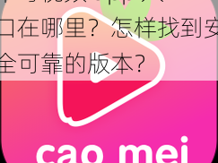 草莓视频 app 入口在哪里？怎样找到安全可靠的版本？