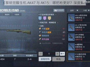 《黎明觉醒生机 AK47 与 AK15：哪把枪更好？深度解析》