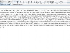 欧美一卡 2 卡 3 卡 4 卡乱码，流畅观看无压力