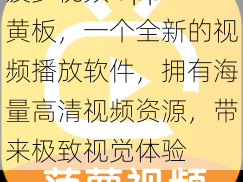 菠萝视频 app 黄板，一个全新的视频播放软件，拥有海量高清视频资源，带来极致视觉体验