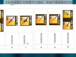 《全民英雄》扫荡模式大揭秘：快速升级的秘密武器