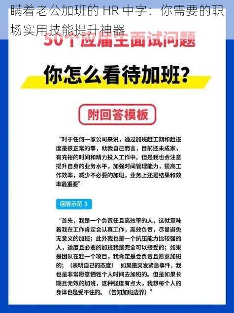 瞒着老公加班的 HR 中字：你需要的职场实用技能提升神器