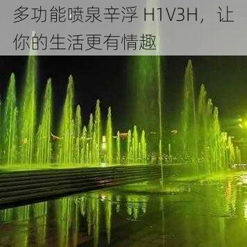 多功能喷泉辛浮 H1V3H，让你的生活更有情趣