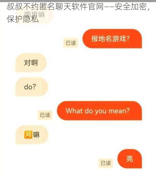 叔叔不约匿名聊天软件官网——安全加密，保护隐私