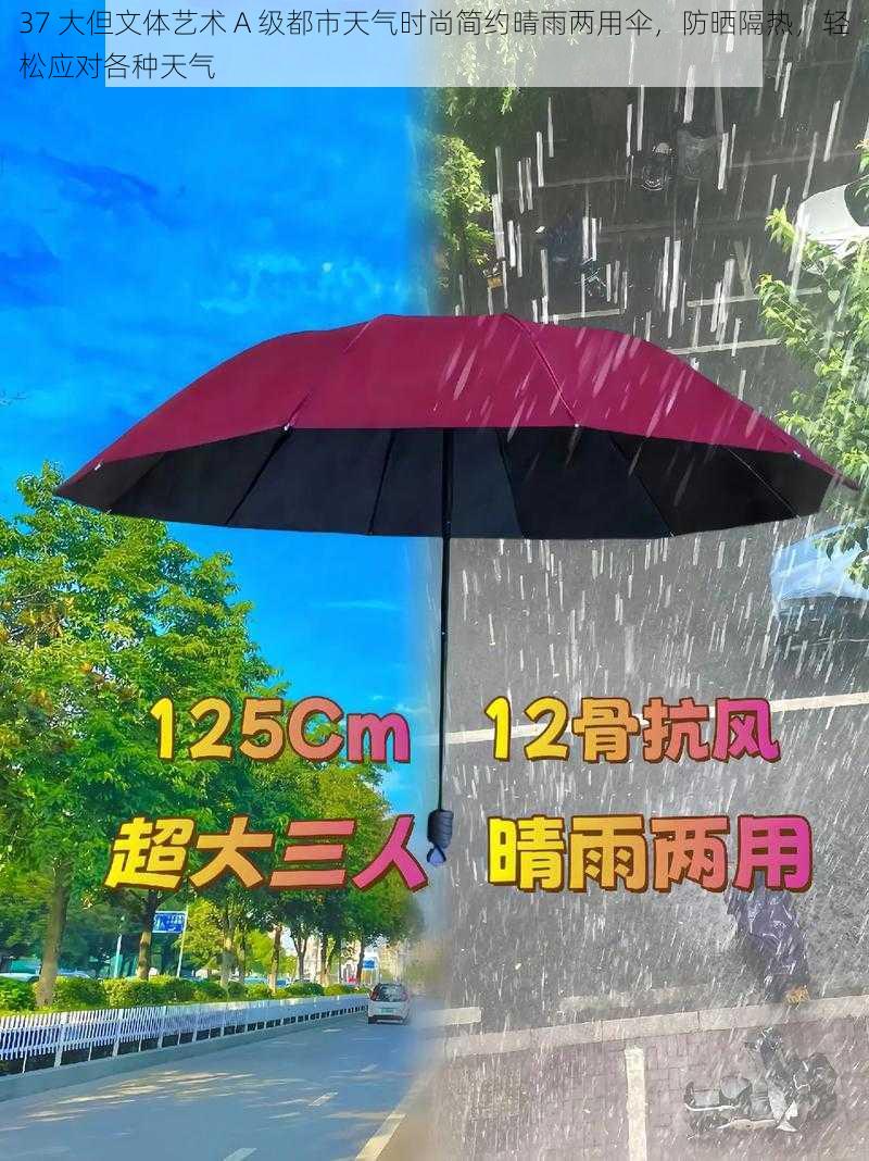 37 大但文体艺术 A 级都市天气时尚简约晴雨两用伞，防晒隔热，轻松应对各种天气