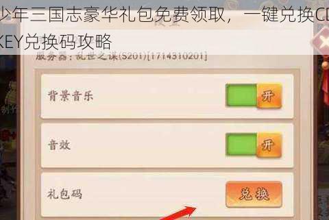 少年三国志豪华礼包免费领取，一键兑换CDKEY兑换码攻略