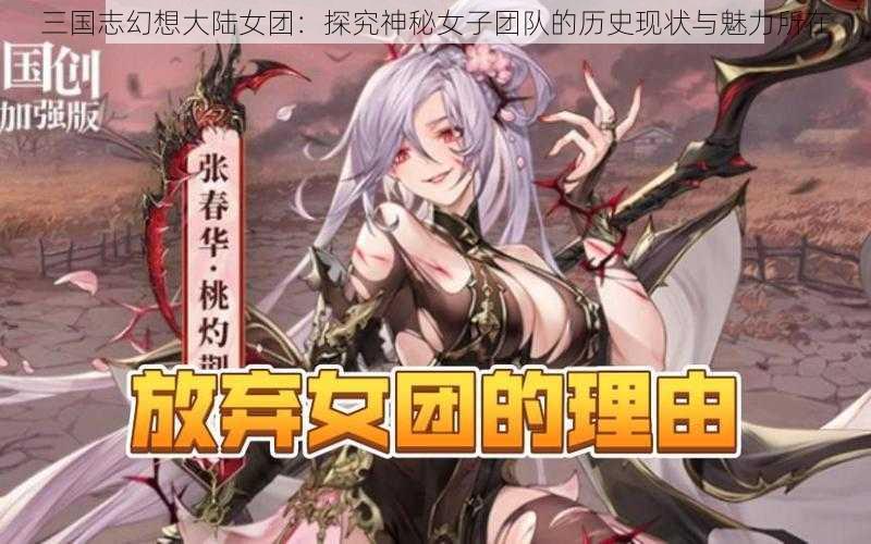 三国志幻想大陆女团：探究神秘女子团队的历史现状与魅力所在