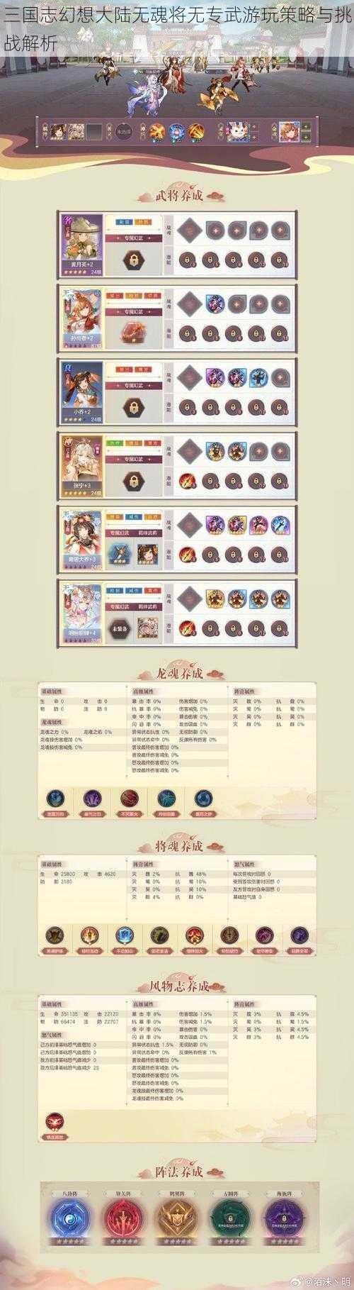 三国志幻想大陆无魂将无专武游玩策略与挑战解析