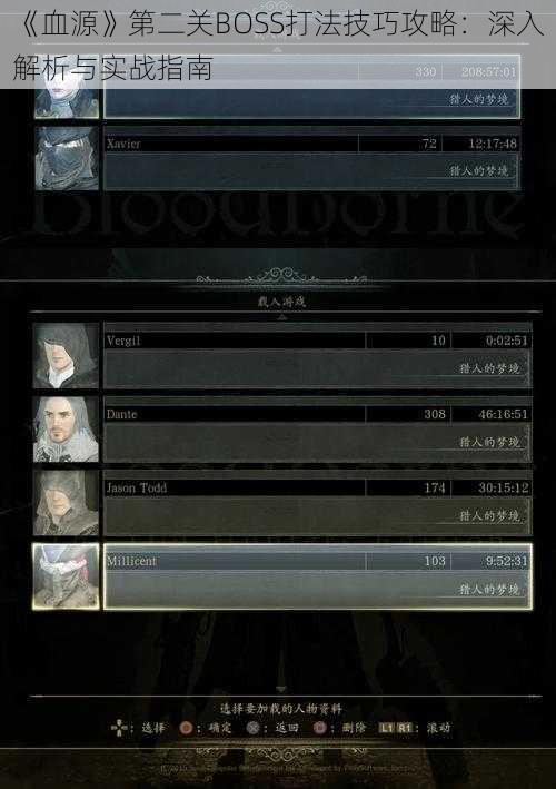 《血源》第二关BOSS打法技巧攻略：深入解析与实战指南