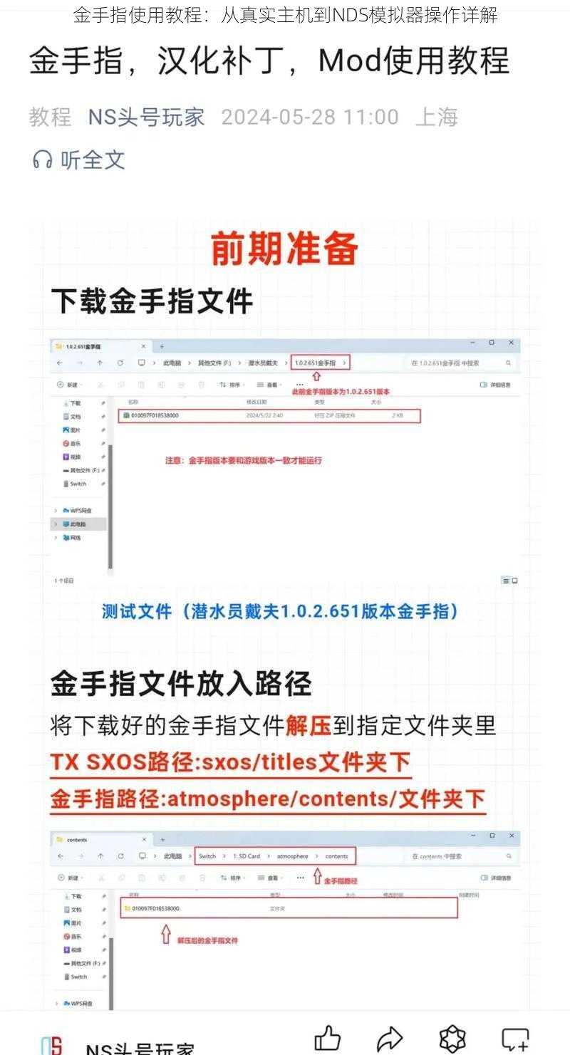 金手指使用教程：从真实主机到NDS模拟器操作详解