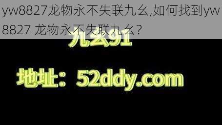 yw8827龙物永不失联九幺,如何找到yw8827 龙物永不失联九幺？