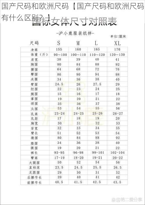 国产尺码和欧洲尺码【国产尺码和欧洲尺码有什么区别？】