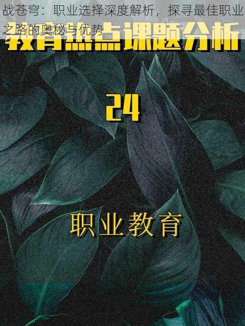 战苍穹：职业选择深度解析，探寻最佳职业之路的奥秘与优势