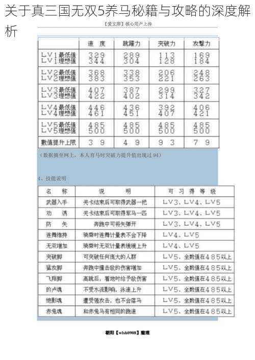 关于真三国无双5养马秘籍与攻略的深度解析