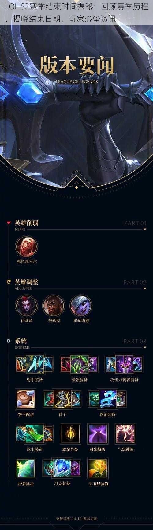 LOL S2赛季结束时间揭秘：回顾赛季历程，揭晓结束日期，玩家必备资讯