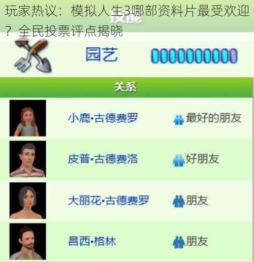 玩家热议：模拟人生3哪部资料片最受欢迎？全民投票评点揭晓