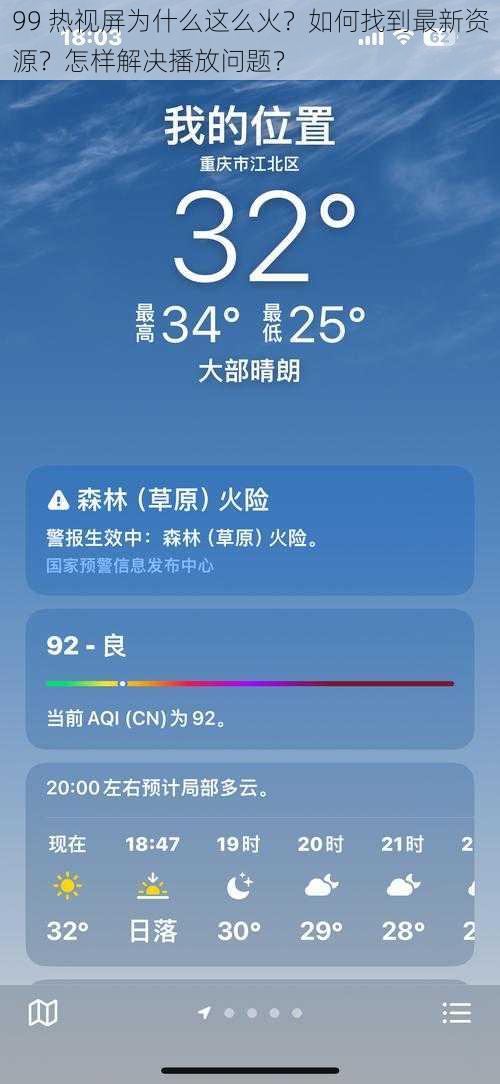 99 热视屏为什么这么火？如何找到最新资源？怎样解决播放问题？