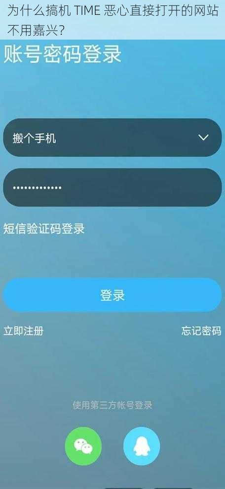 为什么搞机 TIME 恶心直接打开的网站不用嘉兴？