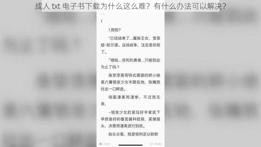 成人 txt 电子书下载为什么这么难？有什么办法可以解决？