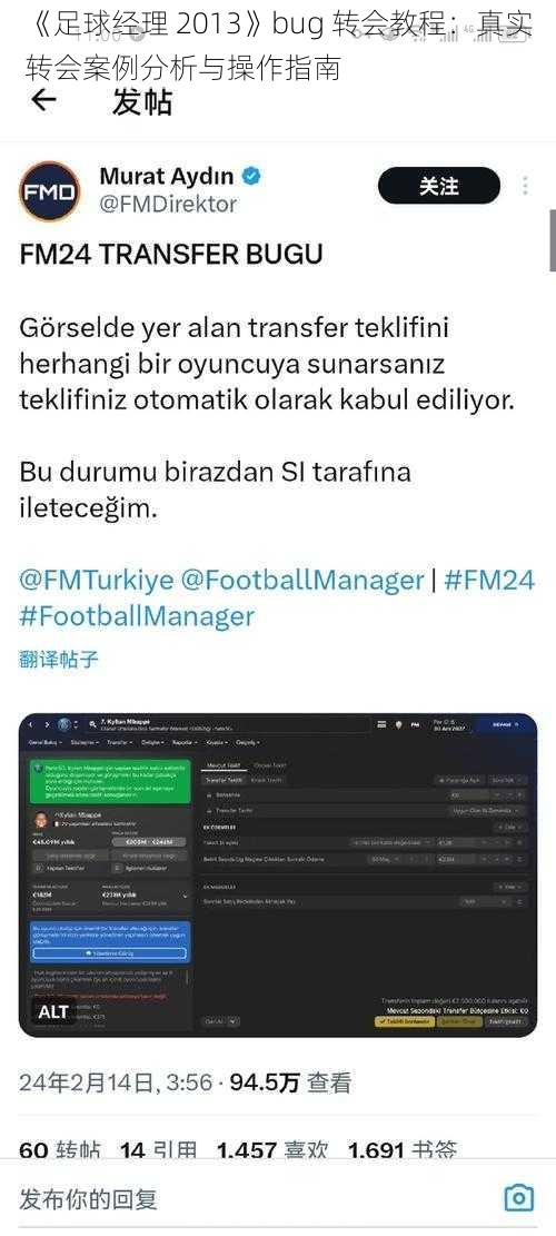 《足球经理 2013》bug 转会教程：真实转会案例分析与操作指南
