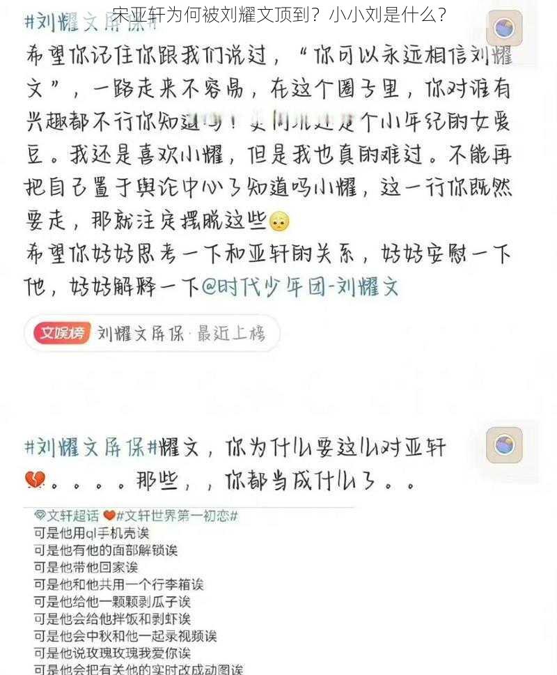 宋亚轩为何被刘耀文顶到？小小刘是什么？