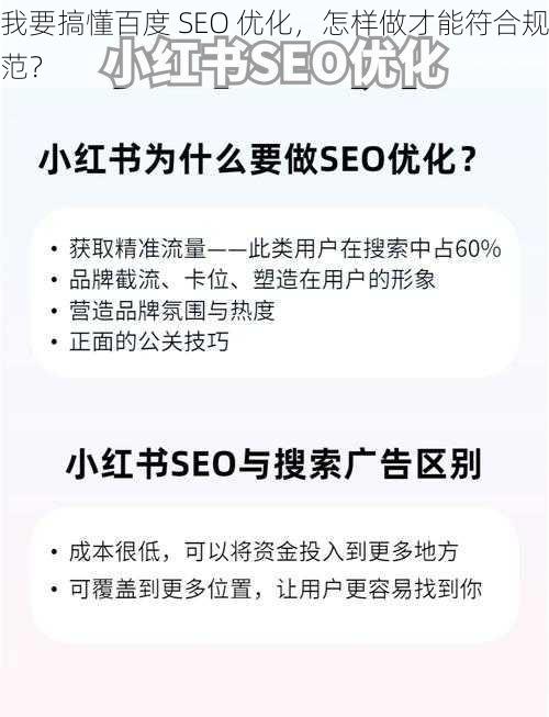 我要搞懂百度 SEO 优化，怎样做才能符合规范？