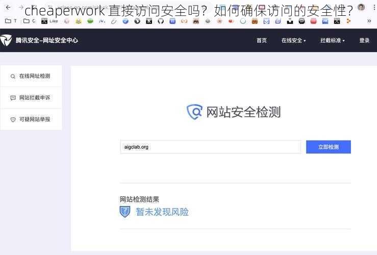 cheaperwork 直接访问安全吗？如何确保访问的安全性？