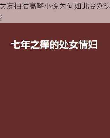 女友抽插高嗨小说为何如此受欢迎？