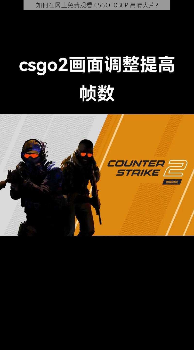 如何在网上免费观看 CSGO1080P 高清大片？