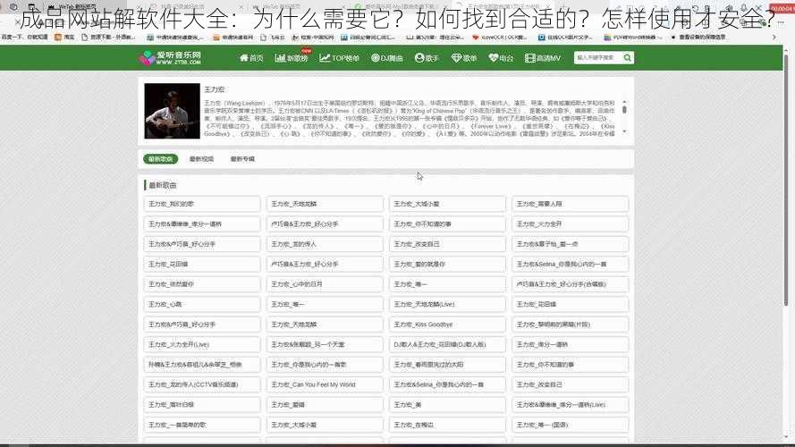 成品网站解软件大全：为什么需要它？如何找到合适的？怎样使用才安全？