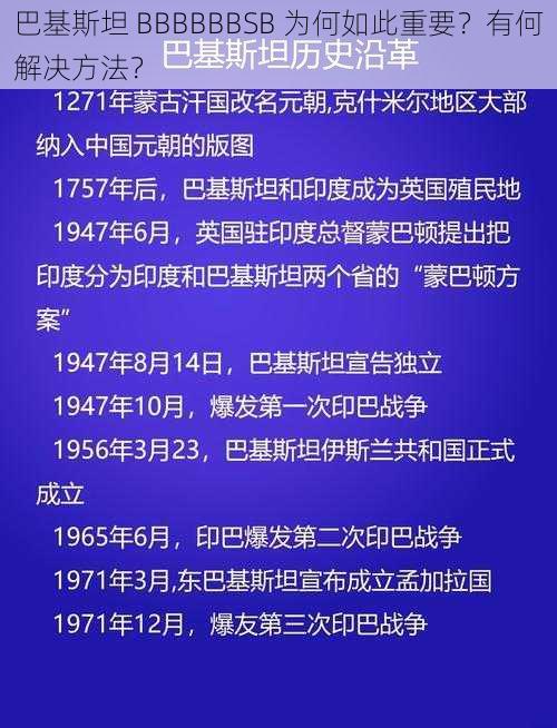 巴基斯坦 BBBBBBSB 为何如此重要？有何解决方法？