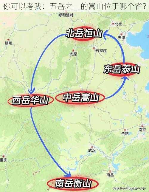 你可以考我：五岳之一的嵩山位于哪个省？