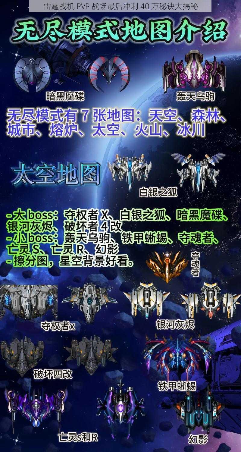 雷霆战机 PVP 战场最后冲刺 40 万秘诀大揭秘