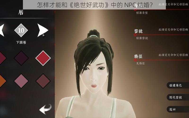 怎样才能和《绝世好武功》中的 NPC 结婚？