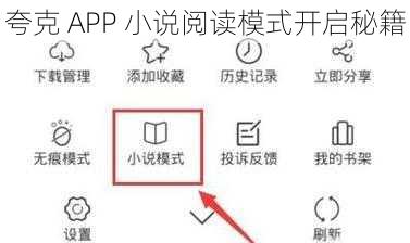 夸克 APP 小说阅读模式开启秘籍